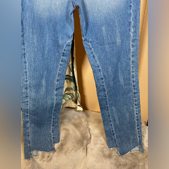 NWT Frame Denim Le Sylvie Jagged Edge Masonic LSYJEL14 Ultra High Rise Straight - Picture 12 of 15